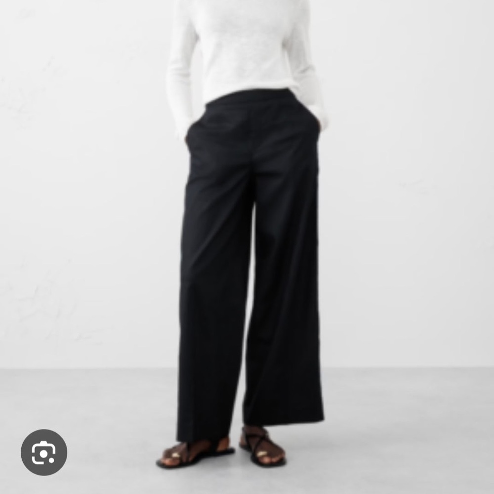 Banana Republic Black High Rise Wide-Leg Pants with Side Pockets
